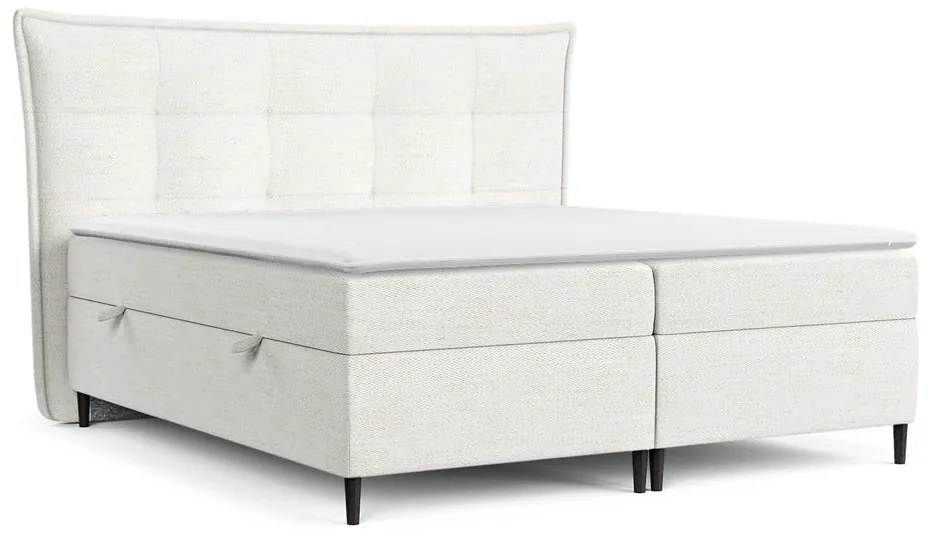 Letto boxspring crema con contenitore 140x200 cm Sinai - Maison de Rêve