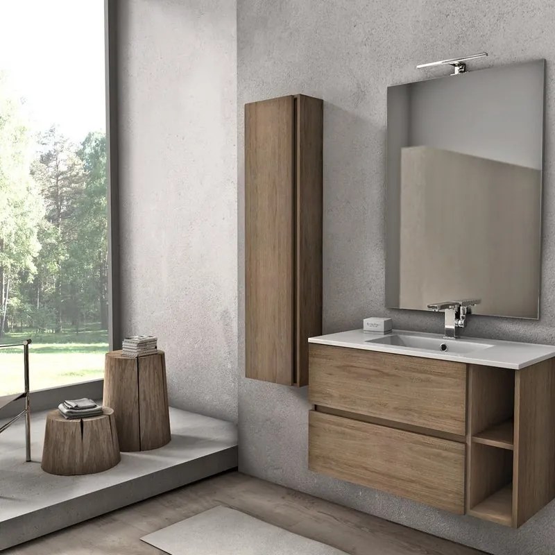 Colonna per mobile bagno Aline BADEN HAUS 1 anta P 22 x L 35 x H 140 cm rovere