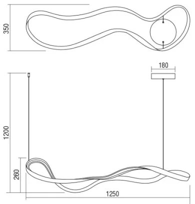Redo 01-1531 - Lampadario LED su cavo NUBO LED/43W/230V bianco