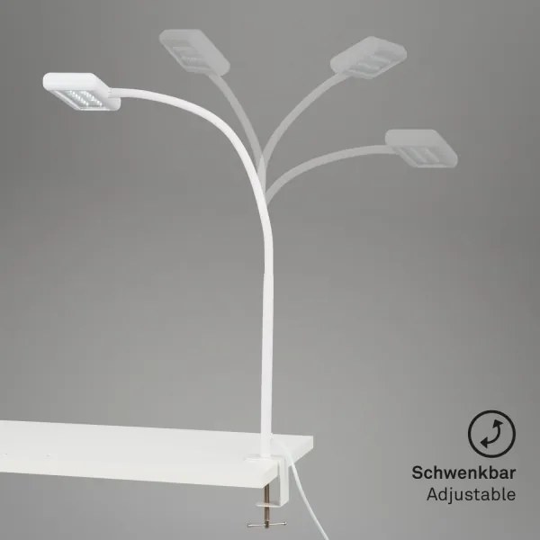 Brilo - LED Flessibile lampada da tavolo con clip TRASNA LED/7,5W/230V bianco