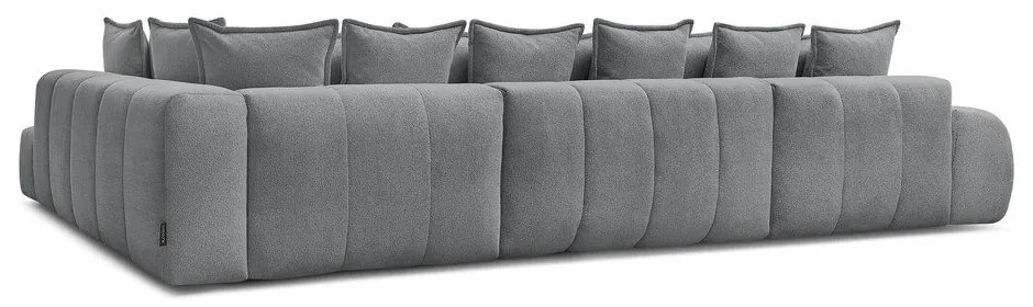 Divano angolare grigio scuro allungabile e con contenitore (penisola a destra/a U) con rivestimento in ciniglia Everest – Bobochic Paris