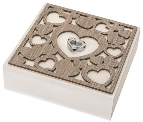 Bongelli Preziosi cofanetto portagioie con decoro cuori rovere