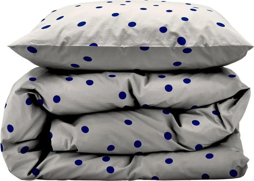 Set copripiumino e federa blu/color crema in raso di cotone per letto singolo 140x200 cm Solaris – Södahl