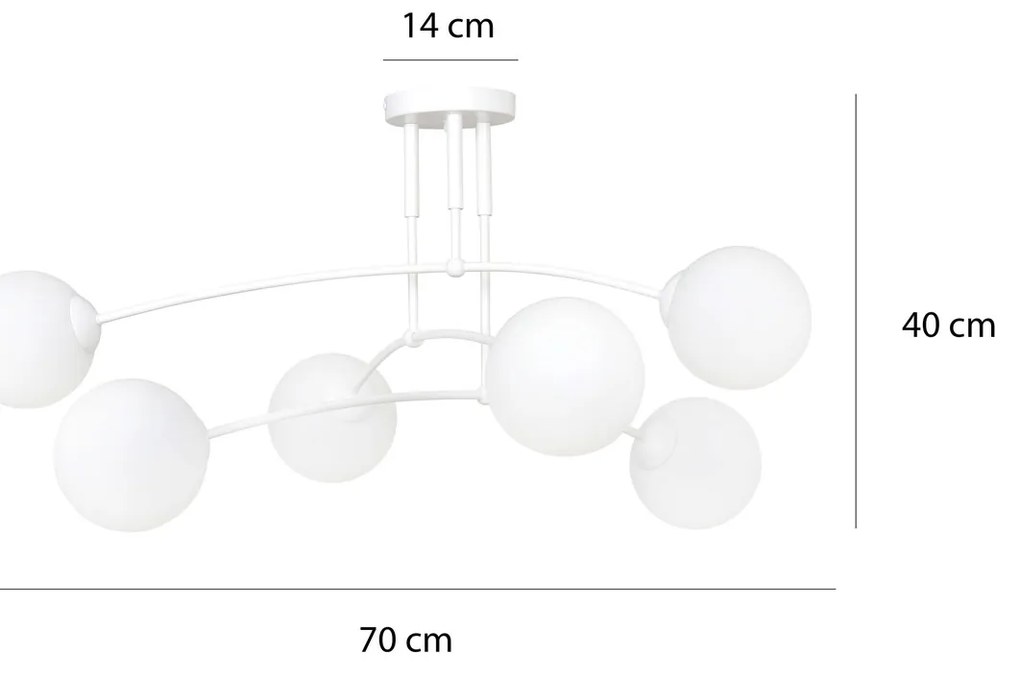 Lampadario a sospensione PREGOS 6 WHITE