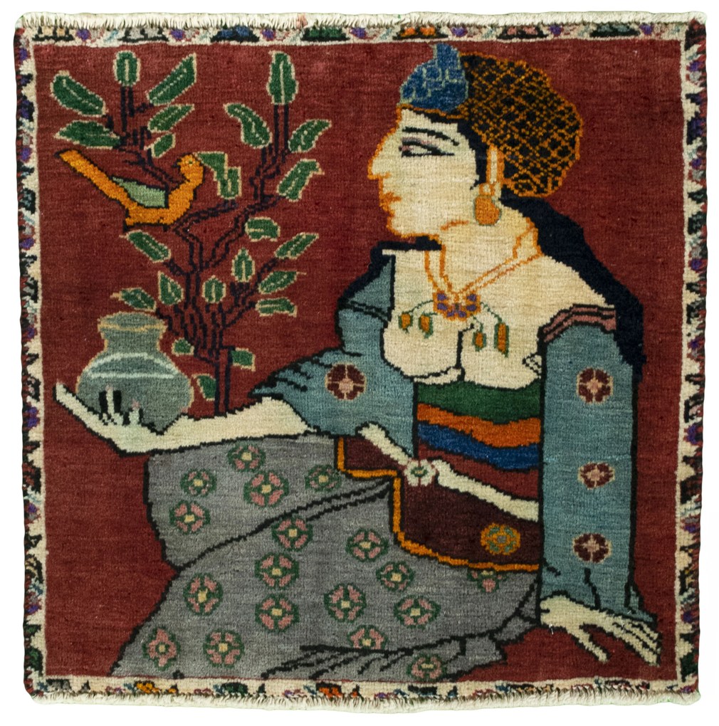 Gabbeh Tappeto persiano 50x60 Rosso (Iran) Annodato A Mano