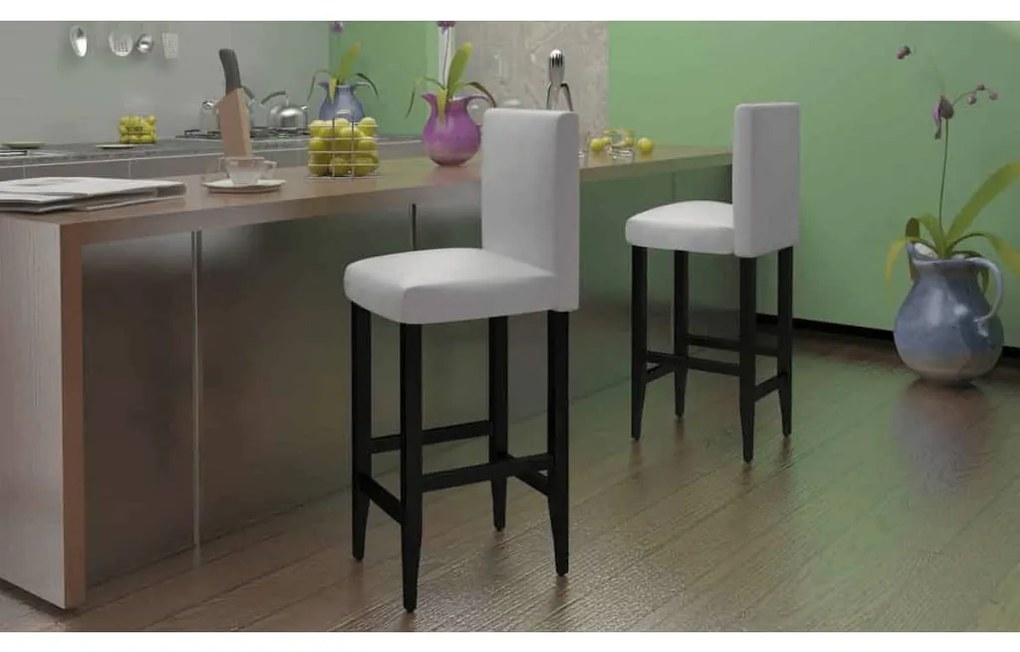 Sgabelli Da Bar 6 Pz Bianchi İn Similpelle /
