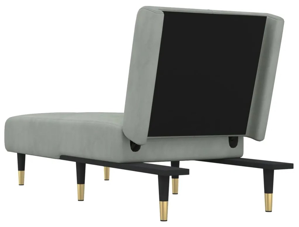 Chaise longue in velluto grigio chiaro