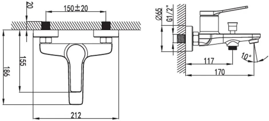 New Line Miscelatore Vasca Con Supporto Doccetta E Flessibile 150 Cm Bianco Opaco