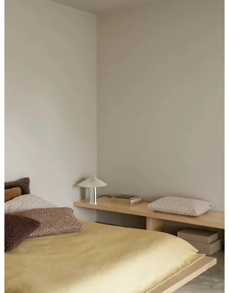 Lampada da tavolo bianca/argentata con paralume in tessuto con intensità regolabile (altezza totale 36 cm) Taite – Blomus