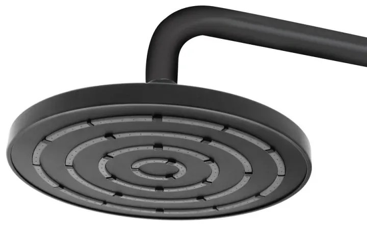Soffione doccia Ø 20 cm in finitura nero anticalcare Hidra