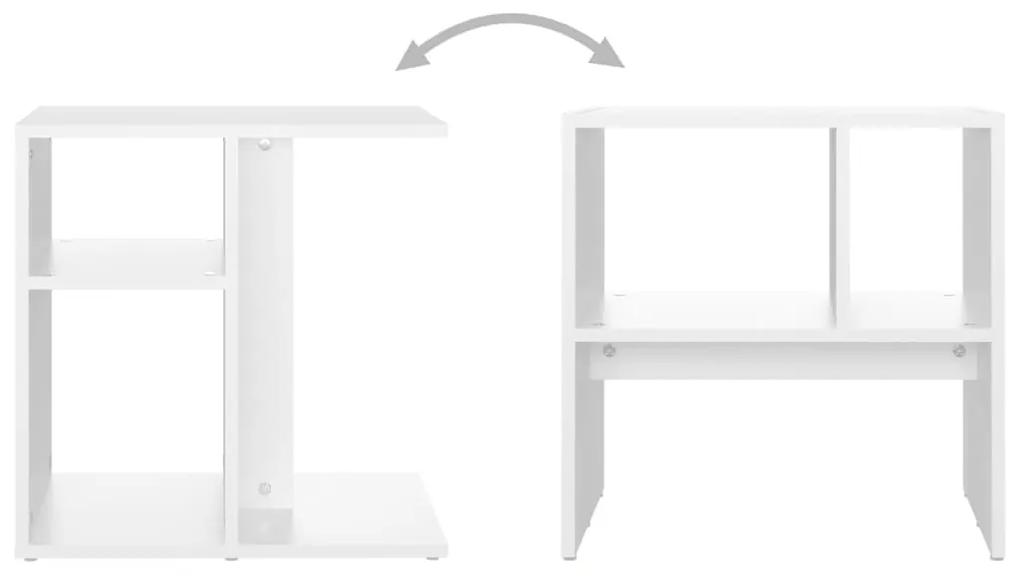 Tavolino Bianco 50x30x50 cm in Legno Multistrato