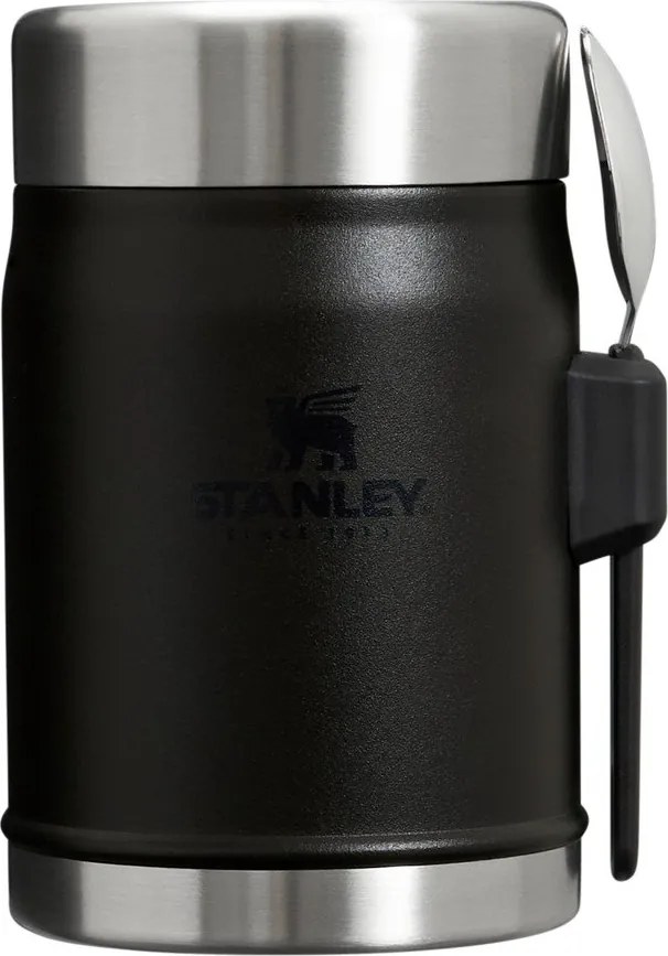 Borraccia termica nera opaca in acciaio inox 400 ml Legendary Food Jar + Spork Black 2.0 – Stanley