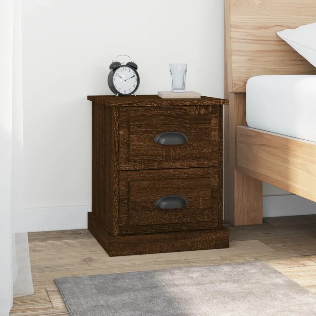 Comodino Rovere Marrone 39x39x47,5 Cm İn Legno Multistrato /