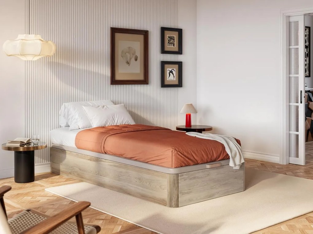 Rete a doghe con contenitore 90 x 200 cm Naturale chiaro - HESTIA di YSMÉE