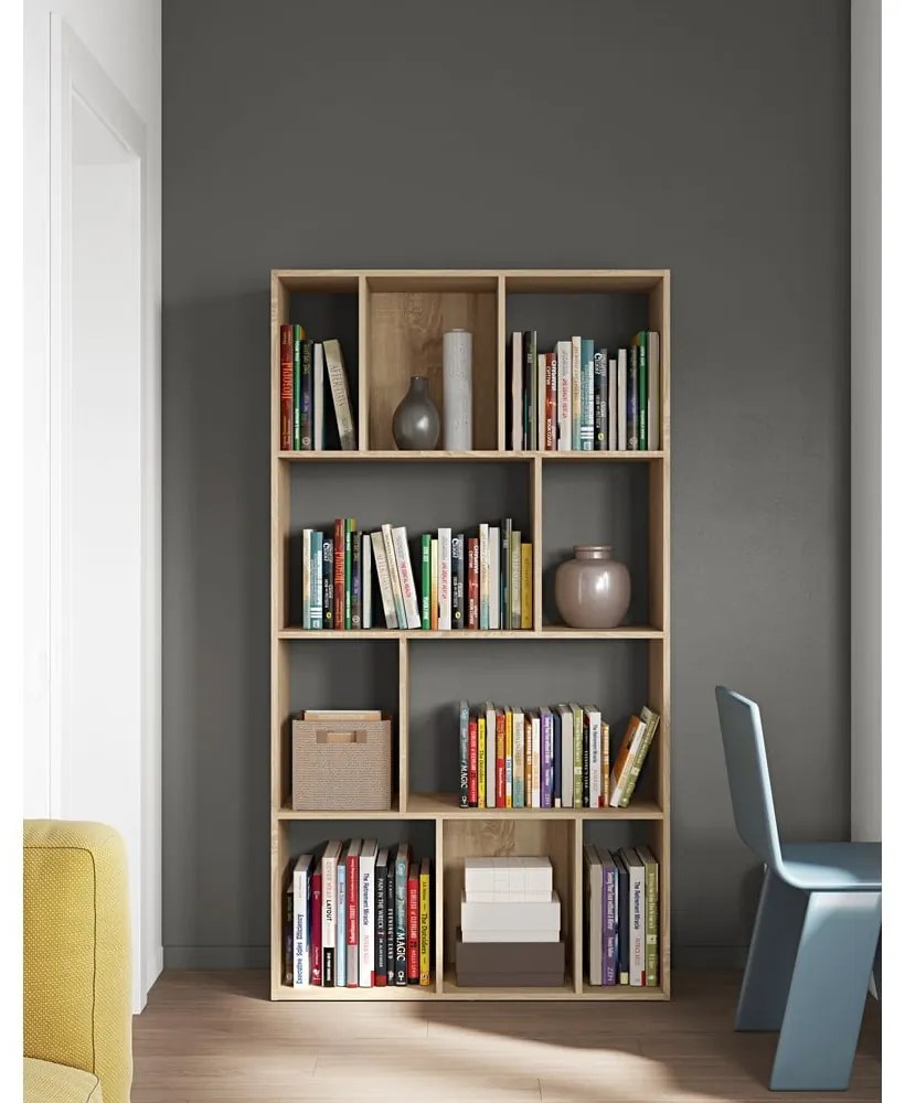 Libreria in rovere decorato 98x181 cm Toronto - TemaHome