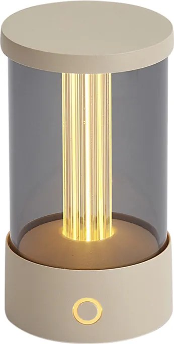 Lampada da tavolo da esterno beige ricaricabile con stazione di ricarica IP65 - Grill