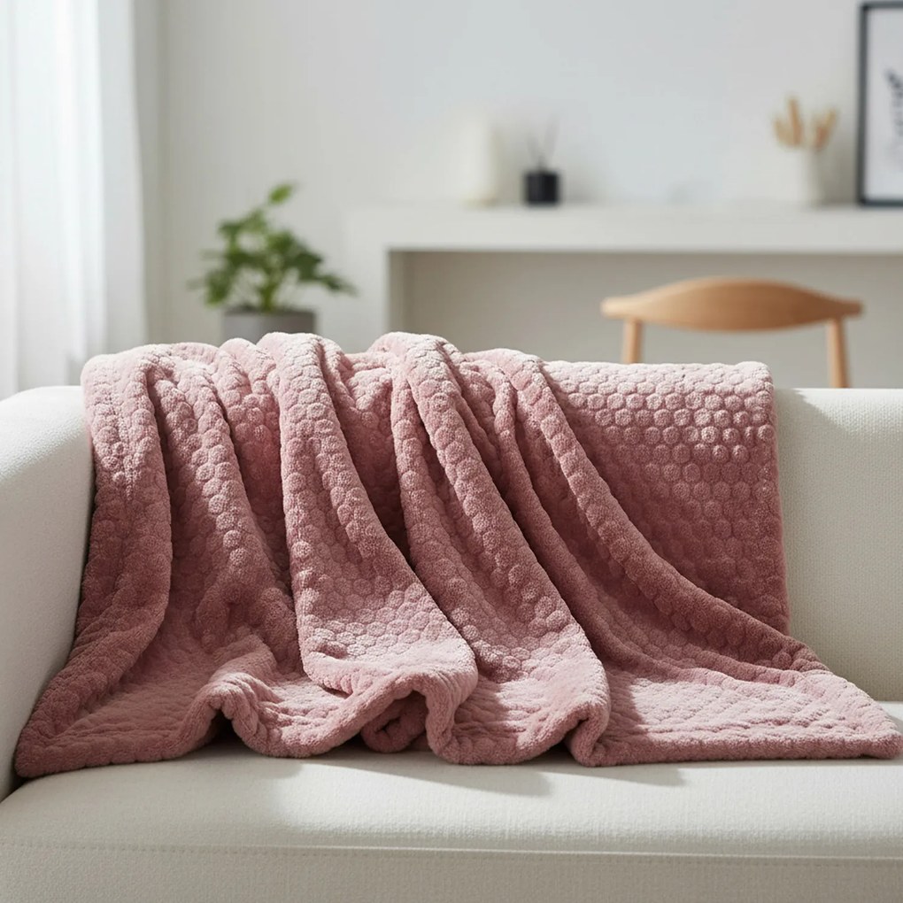 Plaid motivo 3D 160x130 cm Bubbles malva