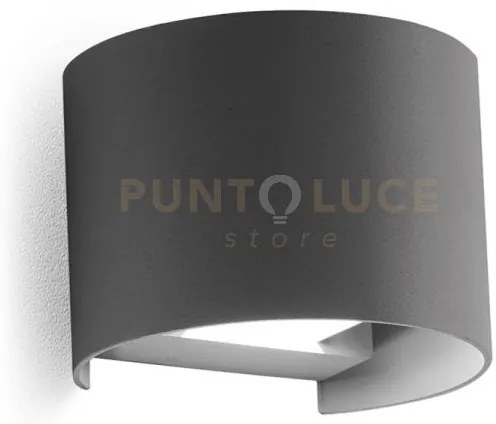 Ges871c- applique in alluminio e vetro colore antracite led 3000k 4...