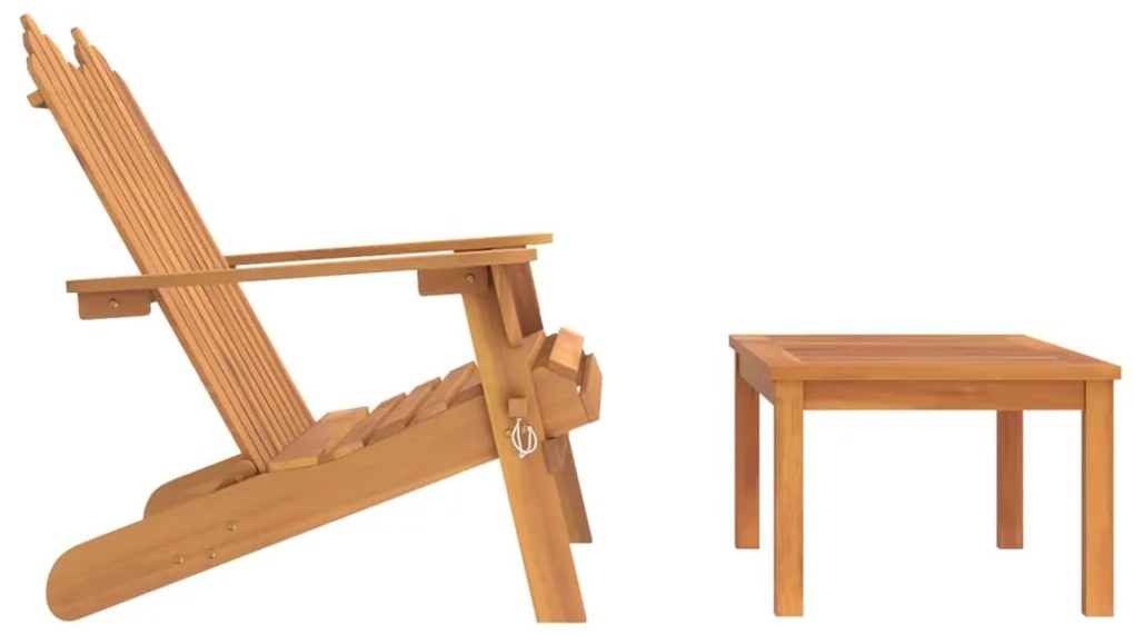 Set da Salotto Giardino Adirondack 2pz Legno Massello di Acacia