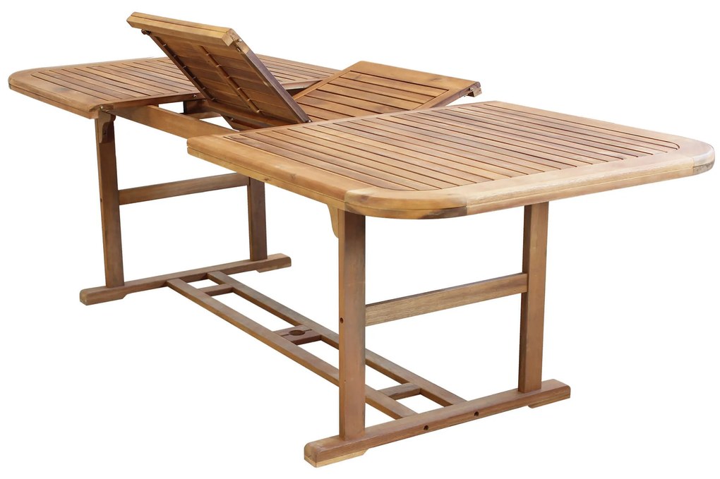 TURRIS - set tavolo in alluminio e teak cm 180/240 x 100 x 74 h con 4 sedie e 2 poltrone Mulier