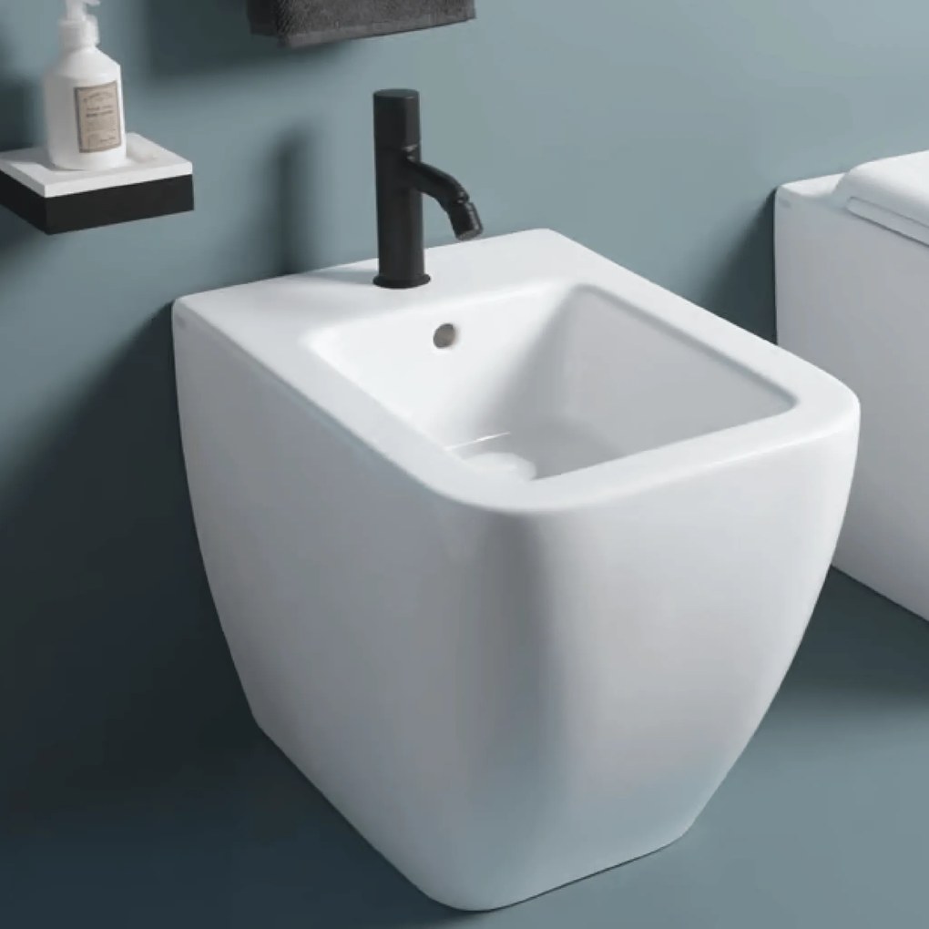 Bidet a Terra Ceramica Cielo Bianco Lucido "Shui Comfort"