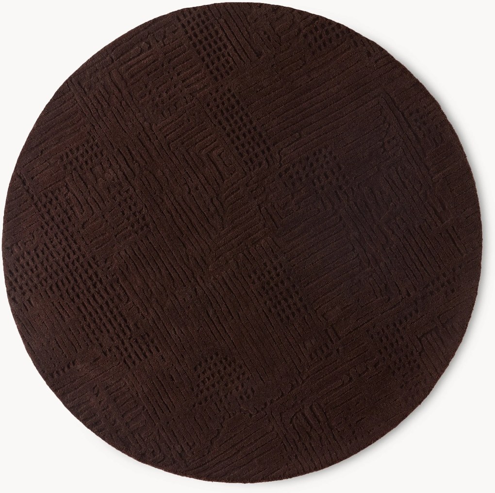 Tappeto rotondo in lana fatto a mano Merima