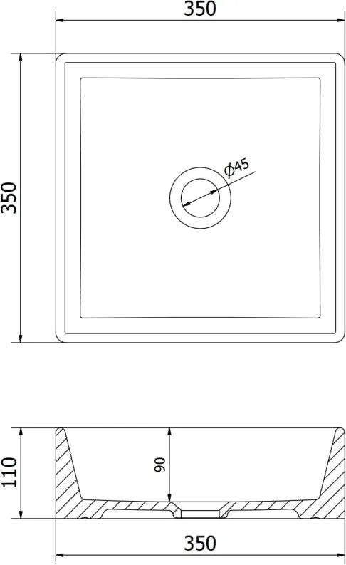 Mexen Goya lavabo da appoggio 35 x 35 cm, bianco - 22183500