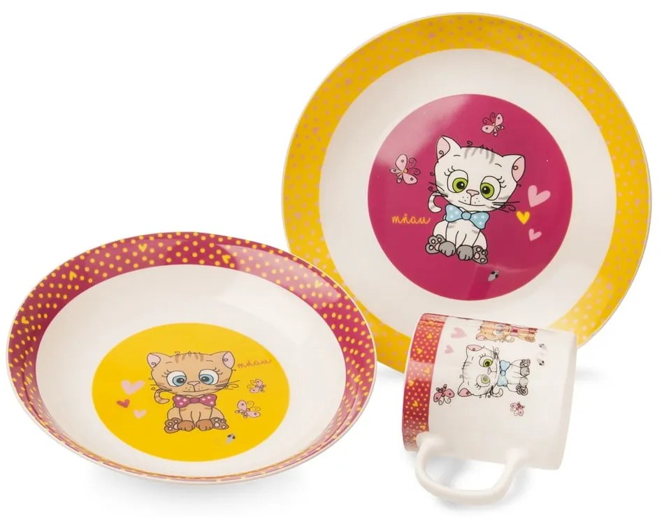 Set da pranzo per bambini in porcellana 3 pezzi Kittens - Orion