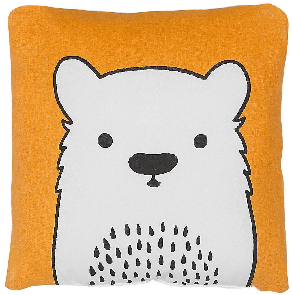 Set di 2 cuscini con stampa di orso 45 x 45 cm arancione WARANASI Beliani