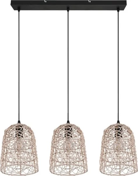 Reality - Lampadario a sospensione con cavo LOVIS 3xE27/40W/230V nero