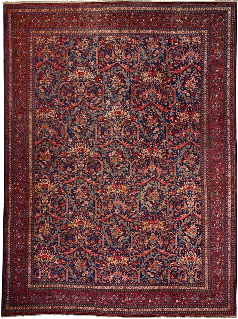 Kashan Tappeto persiano 340 x 450 Rosso (Iran) Annodato A Mano