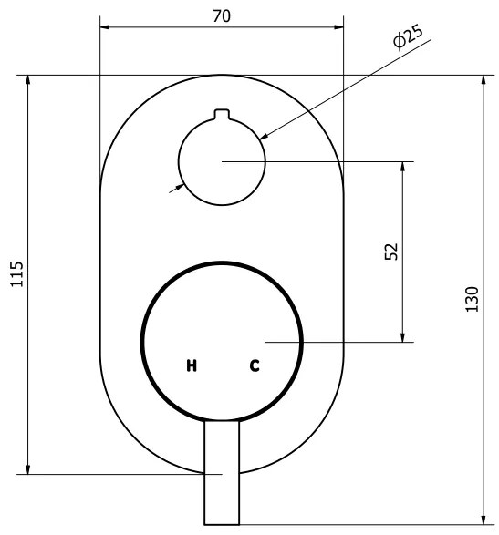 Miscelatore doccia 2 e 3 VIE a  muro con deviatore rotativo senza parte incasso cromo 73019 Jabil