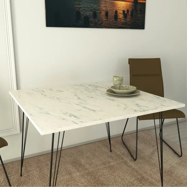 Tavolo da pranzo SANDALF 75x90 cm bianco/nero