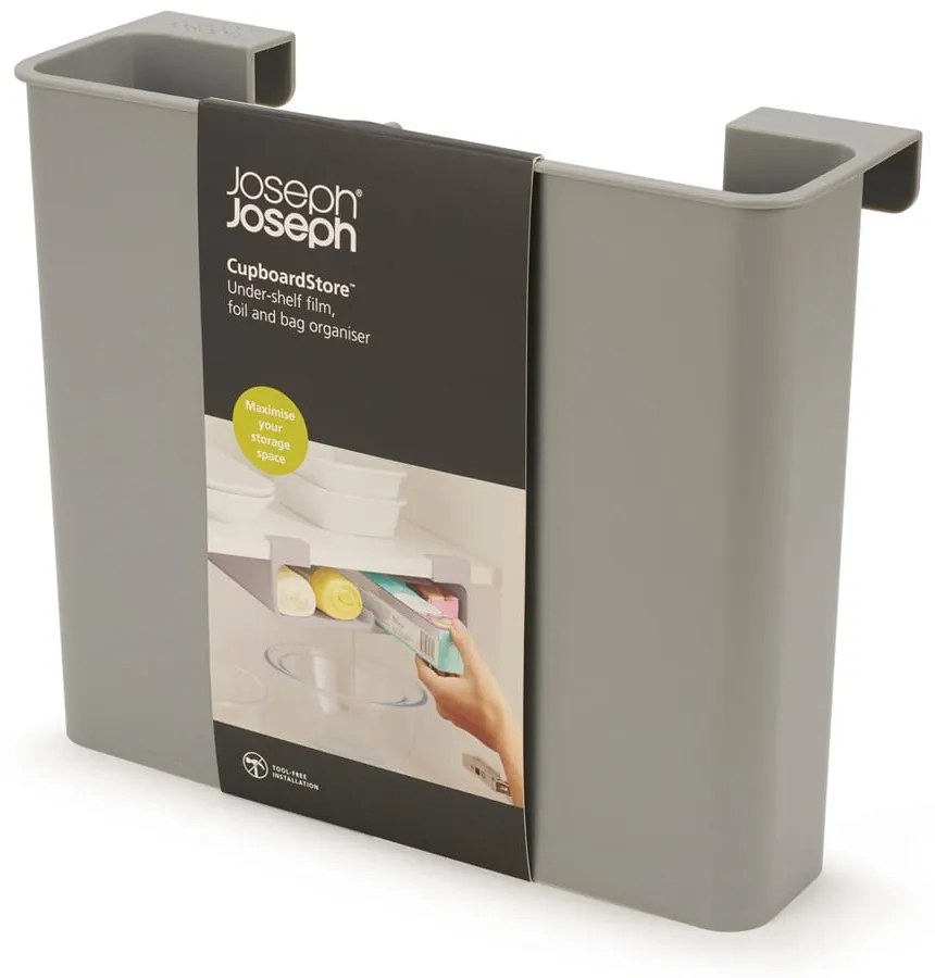 Organizer a sospensione in plastica grigia per alluminio e carta da cucina CupboardStore - Joseph Joseph