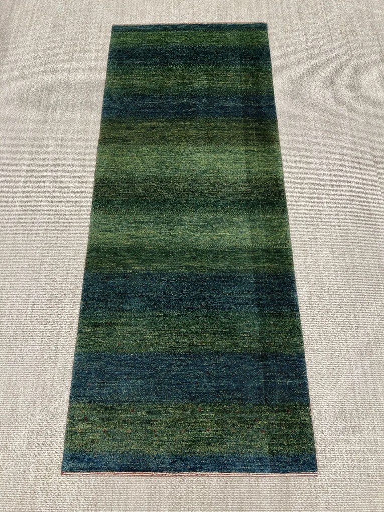 Loribaft Tappeto persiano 90x240 Verde (Iran) Annodato A Mano