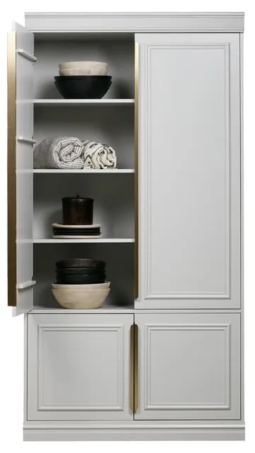 Armadio grigio chiaro in pino massiccio 110x215x44 cm Organize – WOOOD