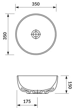 Cersanit K116-047-ECO - Lavabo da appoggio MODUO Ø 35 cm ceramica/bianco lucido