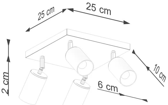 Sollux SL.1370 - Faretto WINX 4xGU10/10W/230V nero/cromo