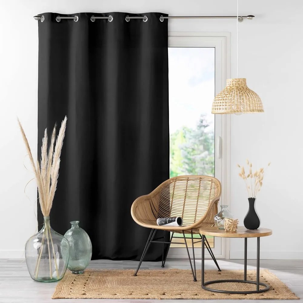 Tenda in microfibra nera 140x280 cm Absolu - douceur d'intérieur