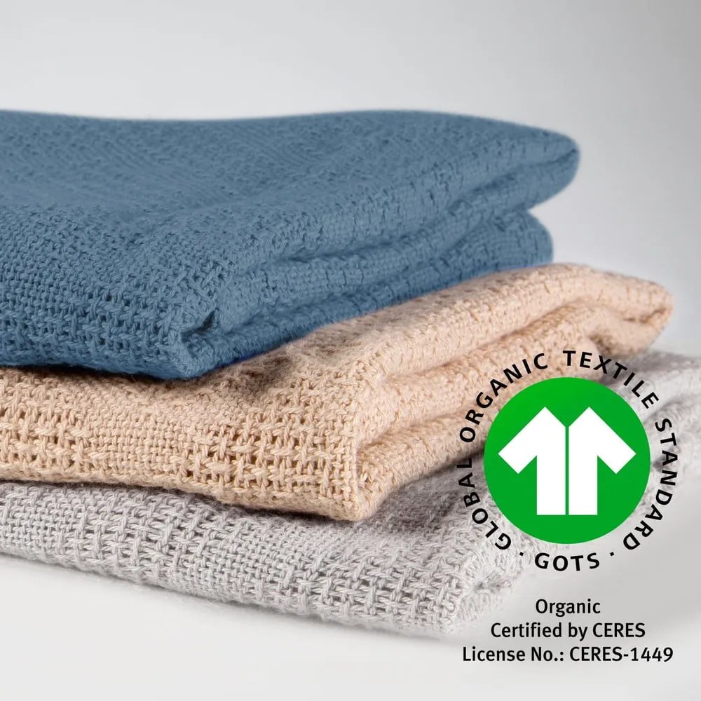 Coperta per bambini beige in cotone lavorata a maglia 80x80 cm Frosty Almond – Roba