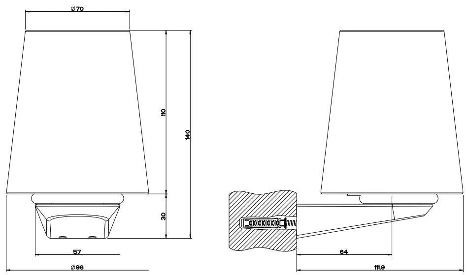 Bicchiere porta spazzolini a Muro bianco cromo Cono 45407 Gessi