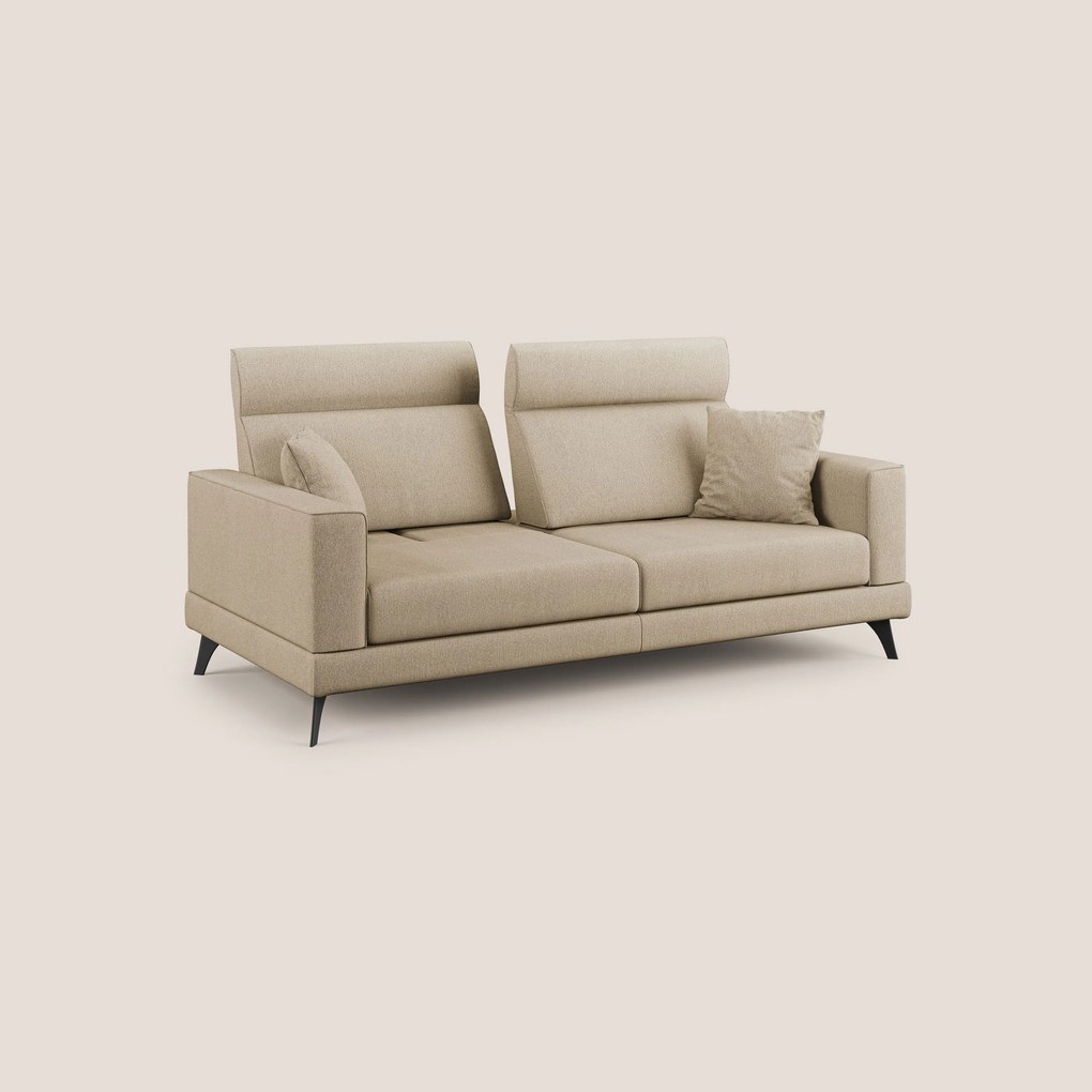 Slide Divano con schienali traslanti e poggiatesta in tessuto smacchiabile T05 beige
