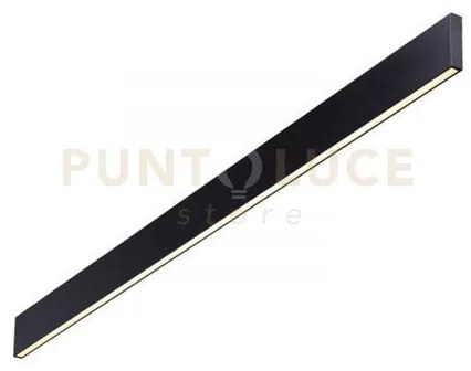 Steel applique a parete led 4000k 32w 5000lm nera 120cm