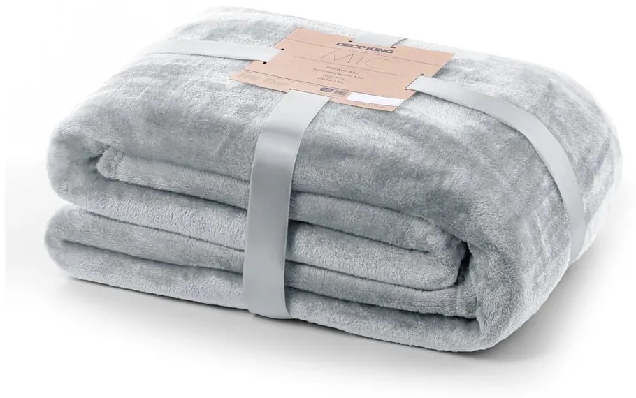 Coperta in microfibra grigio chiaro, 160 x 210 cm Mic - DecoKing