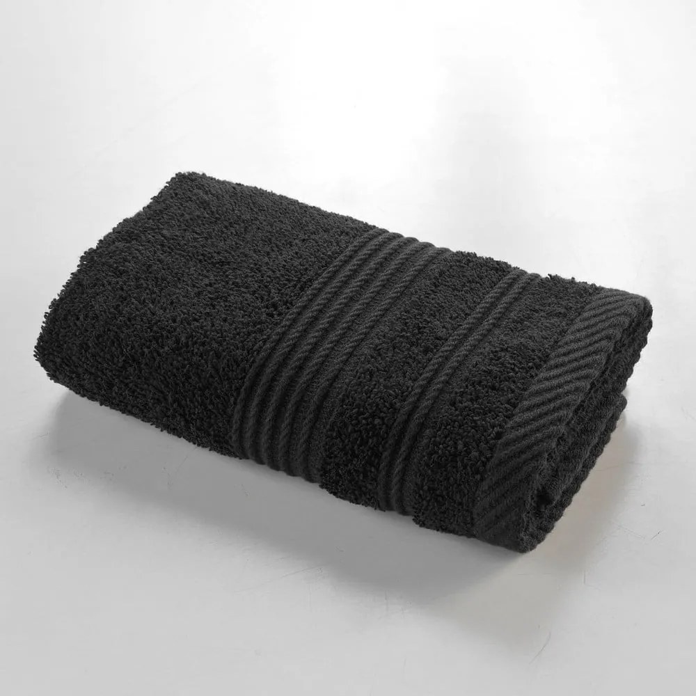 Asciugamano tipo terry nero in cotone 30x50 cm Tendresse – douceur d'intérieur