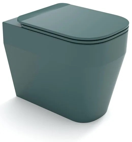 Vaso WC filomuro OLYMPIA CERAMICA tuttoevo, sedile incluso P 53 x L 36 x H 42 cm verde