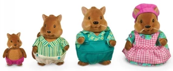 Li'l Woodzeez - Set di miniature BUSTLEBERRY famiglia di scoiattoli