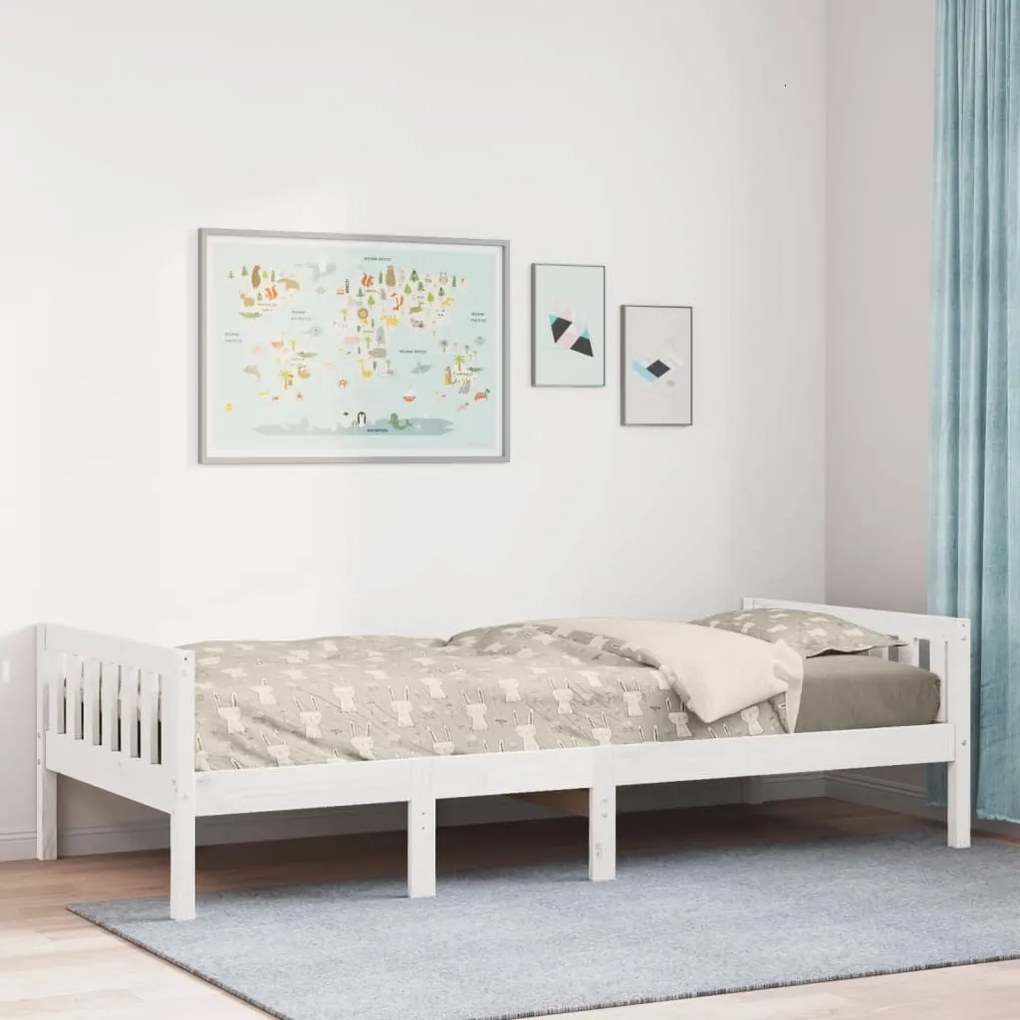 Letto Per Bambini Senza Materasso Bianco 90x200cm Massello Pino /