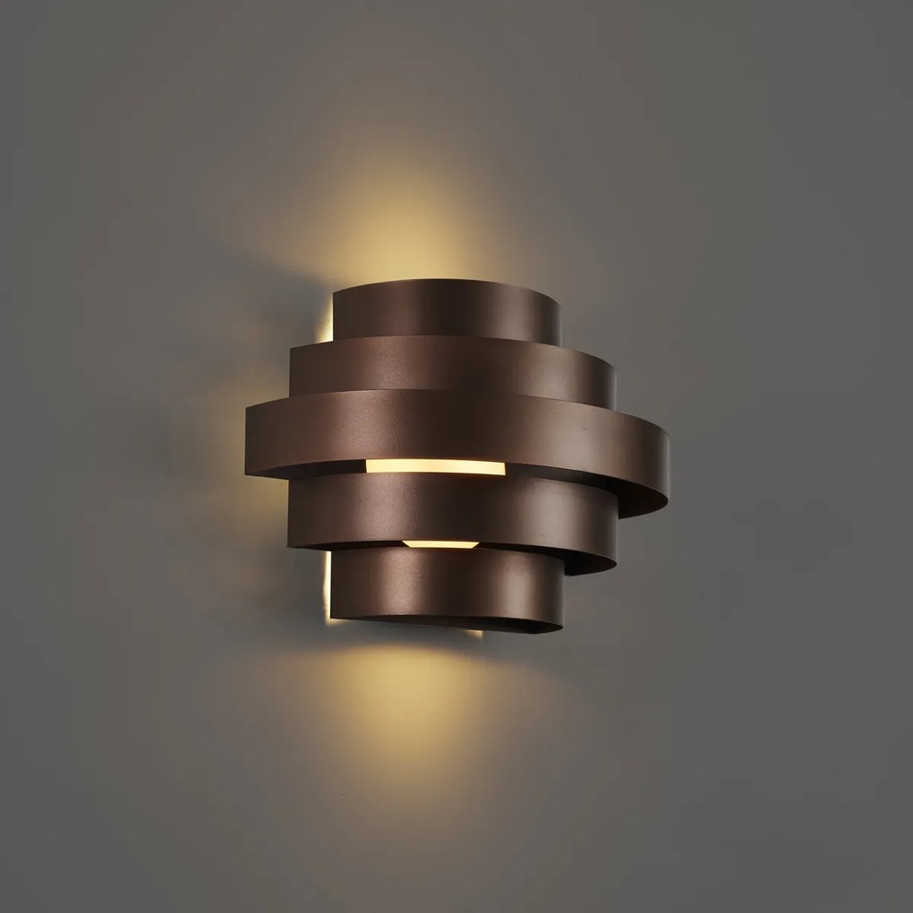 Lampada da parete moderna bronzo con LED dimmerabile a 3 livelli - Lines
