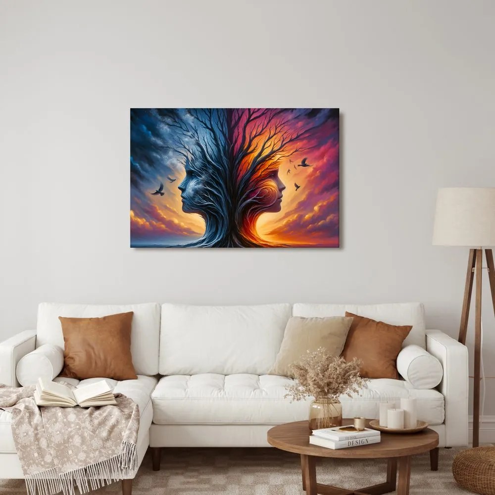 Quadro su tela – Albero della vita e volti